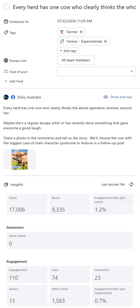 Post insights in Statusbrew